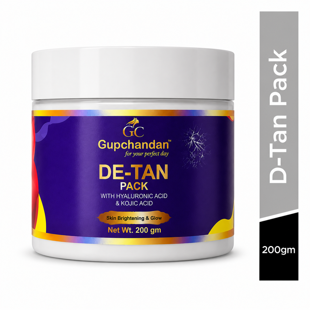 Gupchandan D-TAN Brightening Pack with Kojic Acid, Hyaluronic Acid & Niacinamide