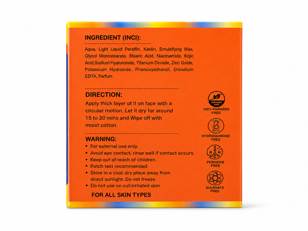 Gupchandan D-TAN Brightening Pack with Kojic Acid, Hyaluronic Acid & Niacinamide