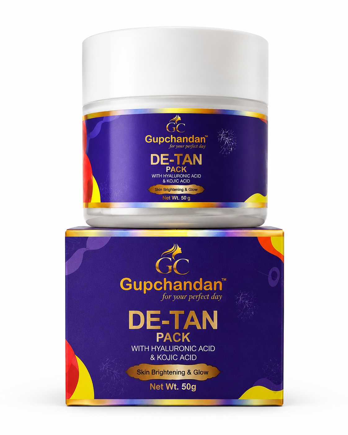 Gupchandan D-TAN Brightening Pack with Kojic Acid, Hyaluronic Acid & Niacinamide